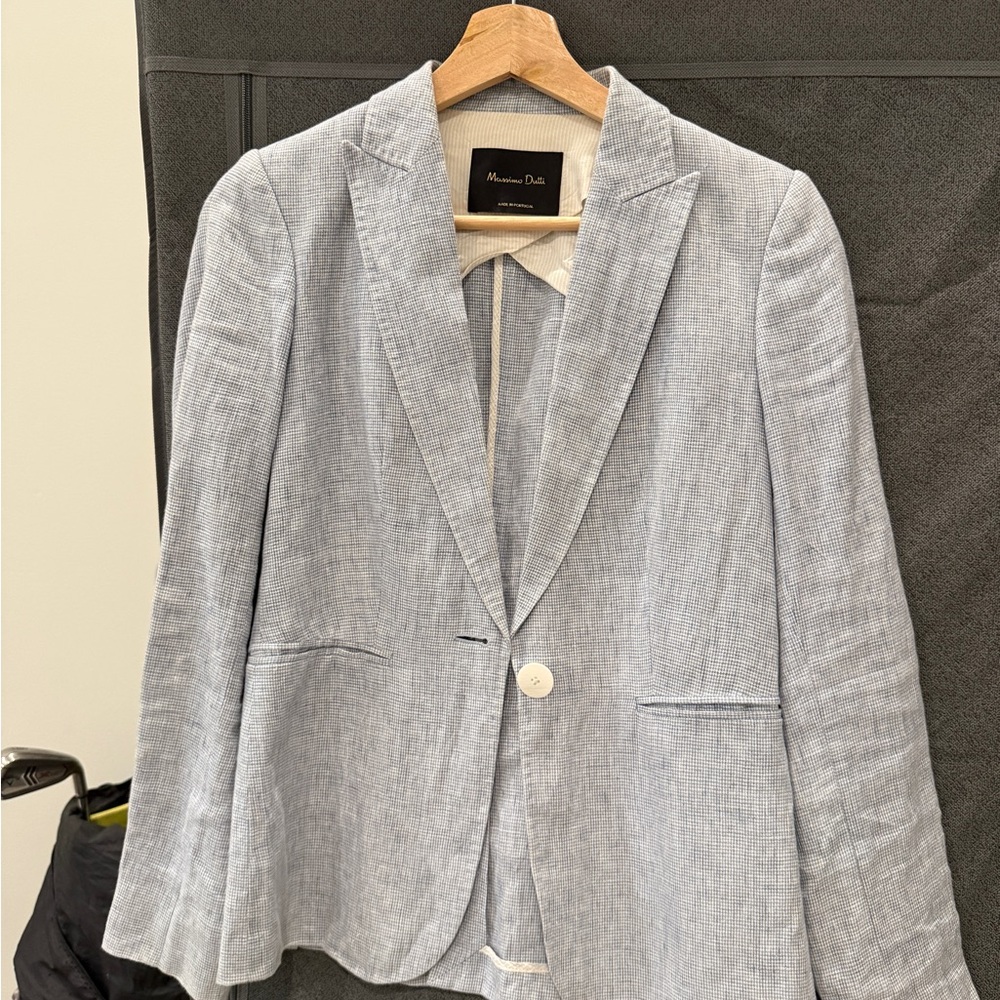 Massimo Dutti Blue linen Blazer